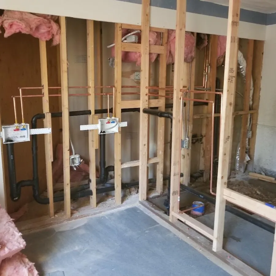 Copper pipe rough-in and plumbing installation in Poulsbo